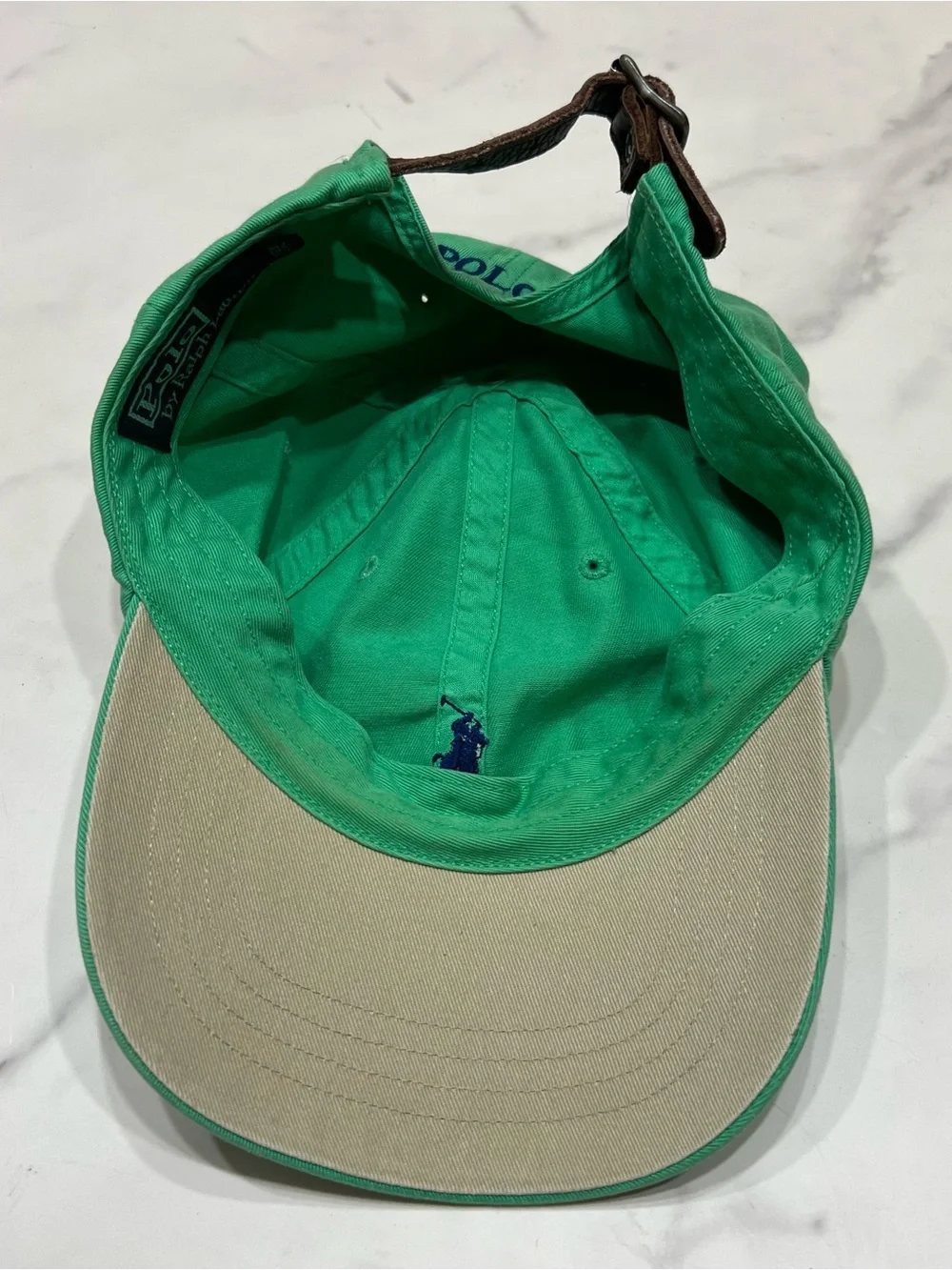 Polo Ralph Lauren Classic Logo Baseball Cap Hat Green Navy Pony Cotton Chino OS